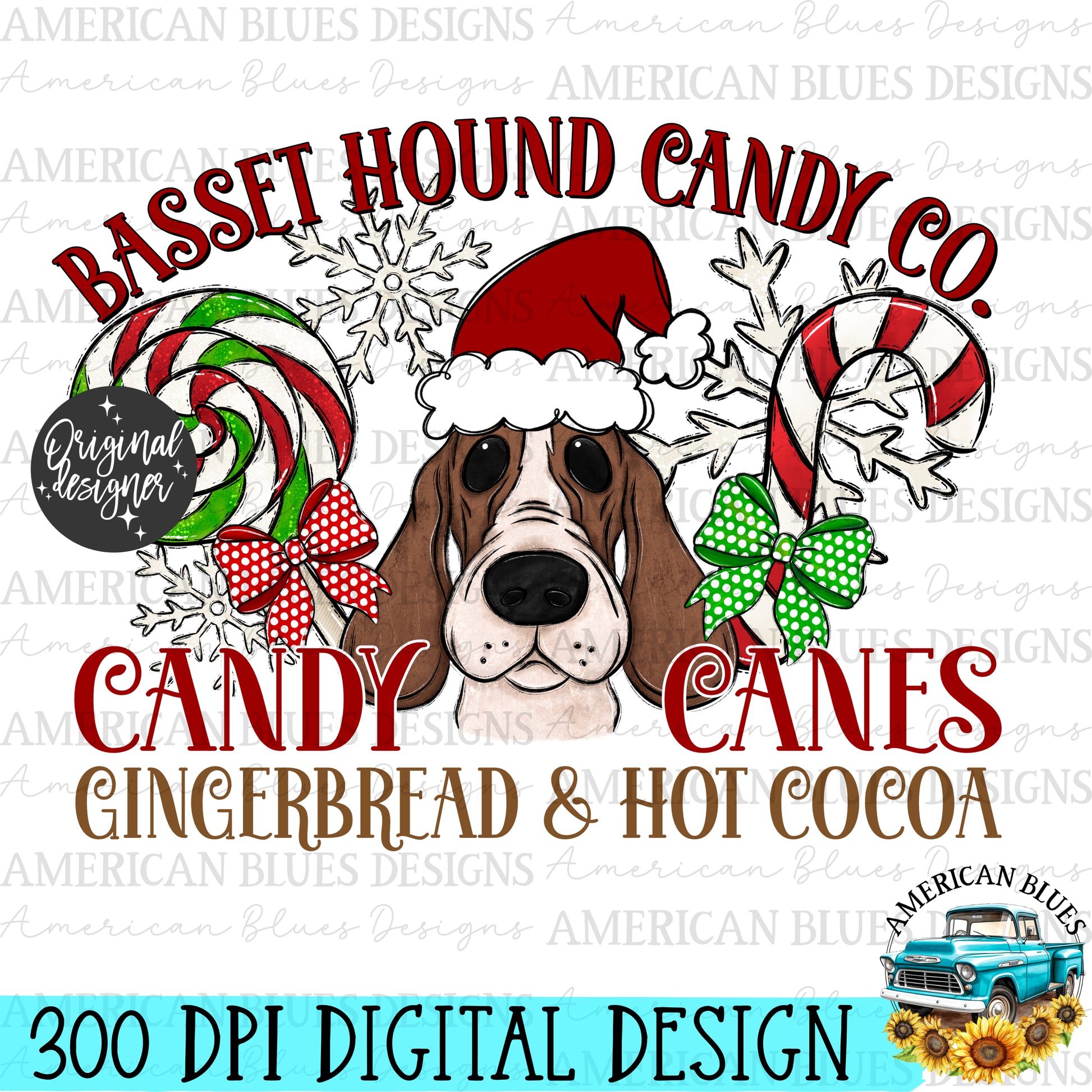 Christmas Dog Candy co digital design | American Blues Designs