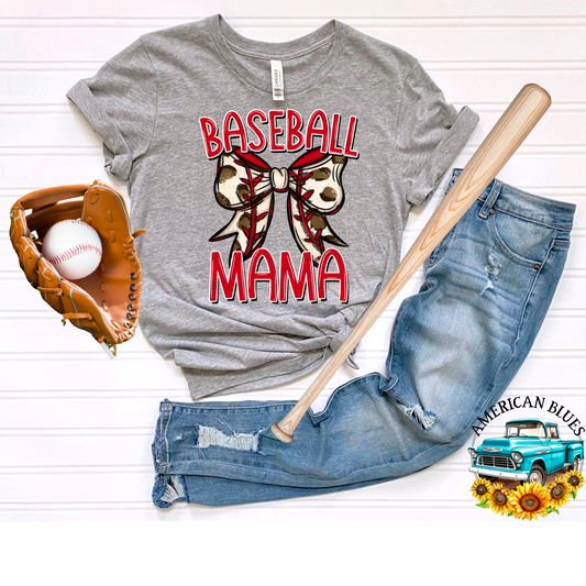 Baseball Mama coquette bow digital design | American Blues Designs