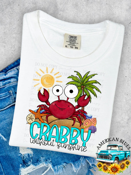 Crabby without sunshine digital design | American Blues Designs 
