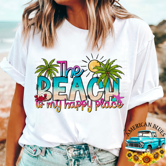 The beach is my happy place digital design | American Blues Designs 