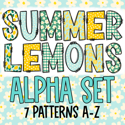 Summer Lemons Alpha Set | American Blues Designs 