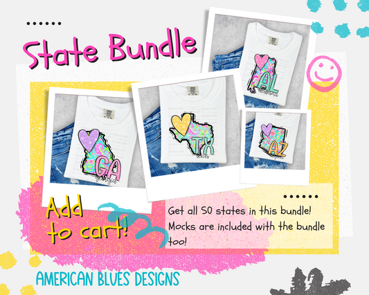 State Bundle- All 50 states with mockups