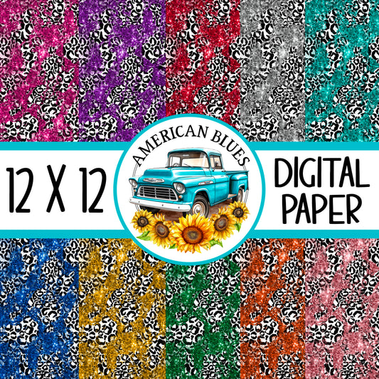 Sequin Cheetah Digital Paper | American Blues Designs