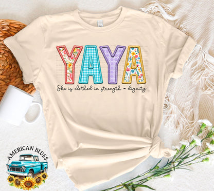 Yaya- Spring embroidered name digital design | American Blues Designs