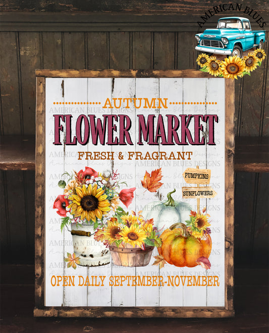 Autumn Flower Market printable | American Blues Designs