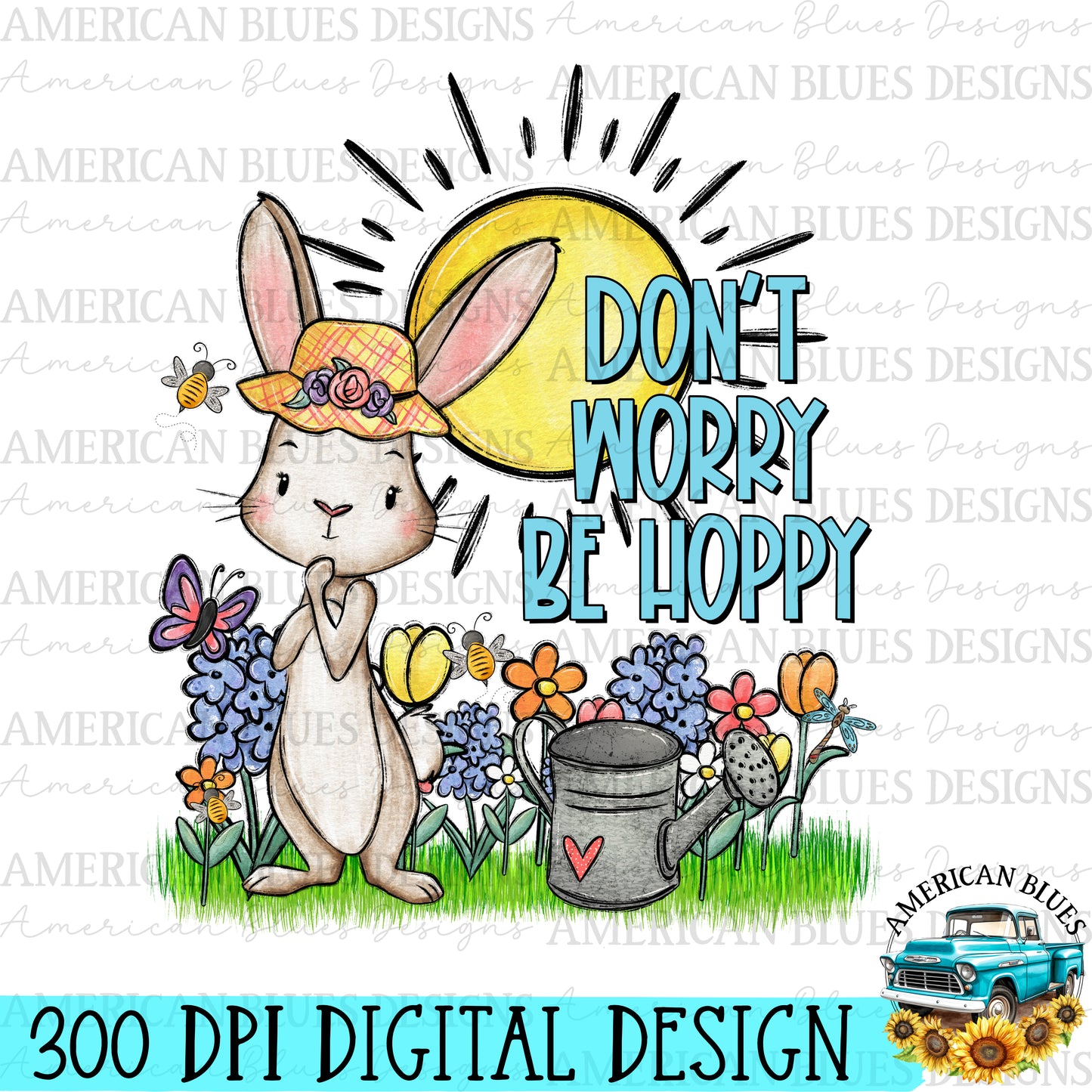 Don't worry be hoppy digital design | American Blues Designs 