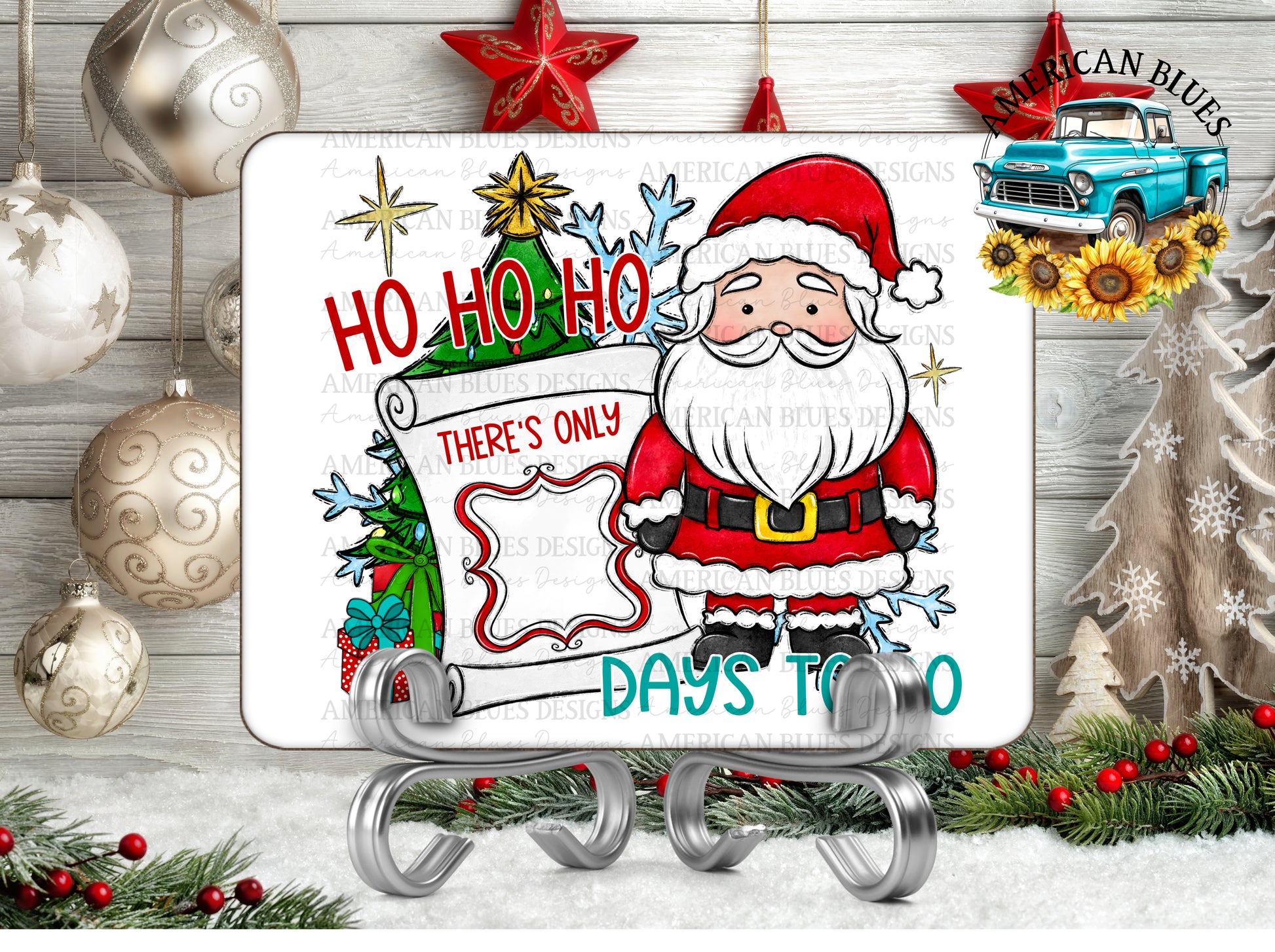  Christmas countdown board- Santa light skin tone | American Blues Designs