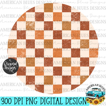 Autumn checkered car coaster digital design | American Blues Designs