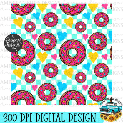 Donut go breaking my heart seamless pattern | American Blues Designs