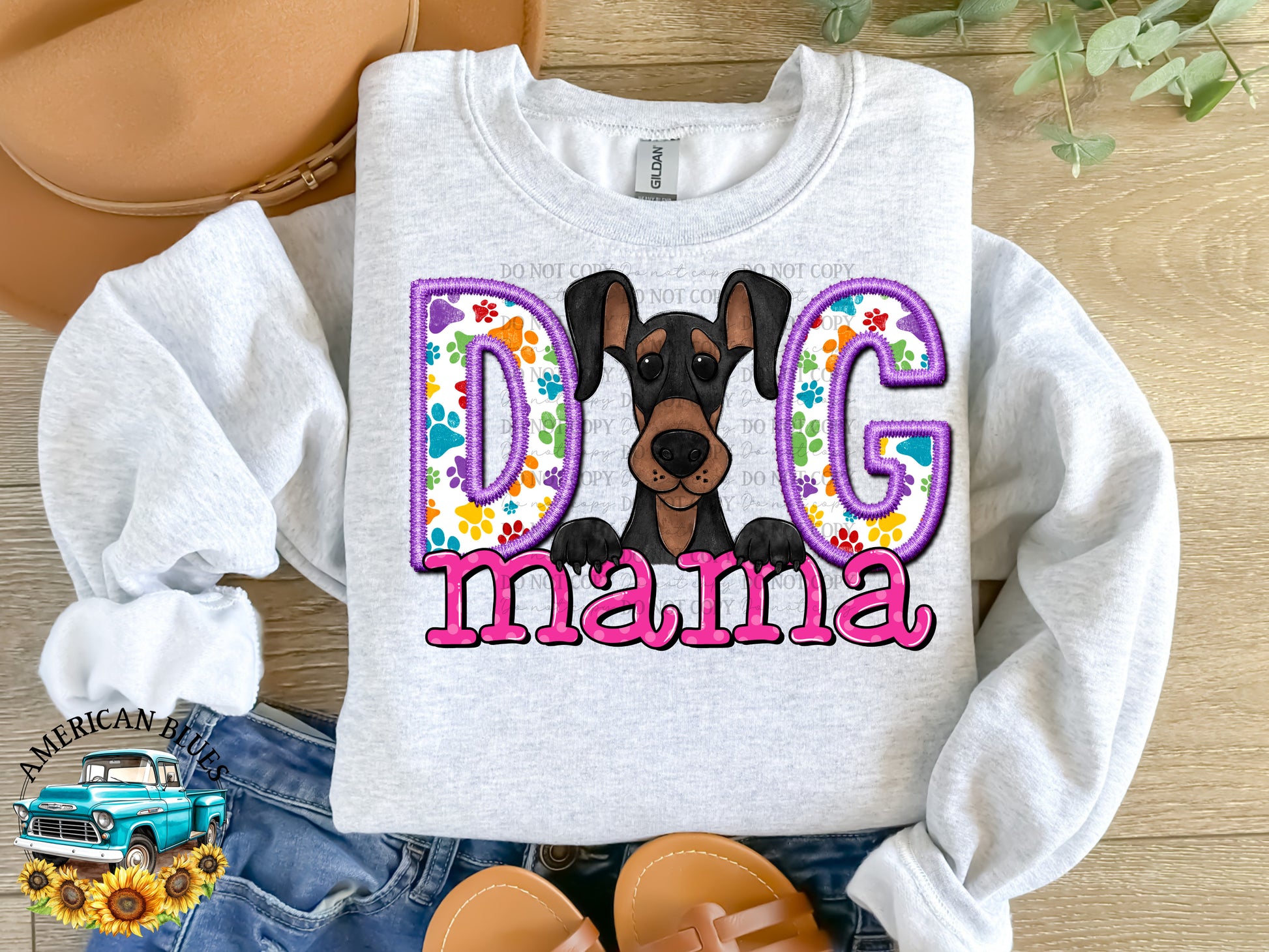  Dog mama Doberman digital design | American Blues Design