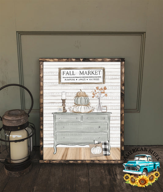 Fall Market farmhouse printable art | American Blues Designs