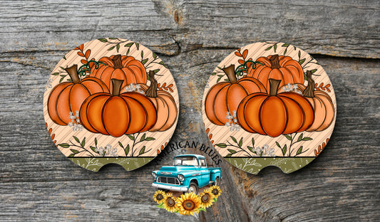 Farm Pumpkins car coaster digital design | American Blues Designs
