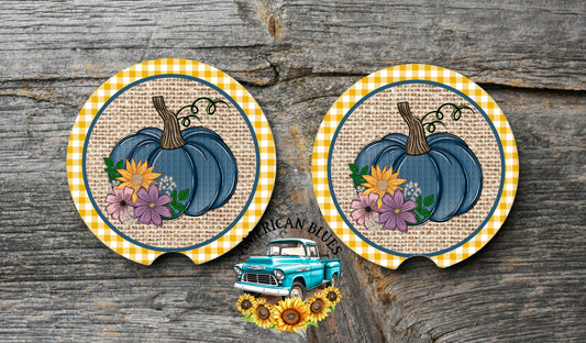 Fabric pumpkins car coaster digital design | American Blues Designs