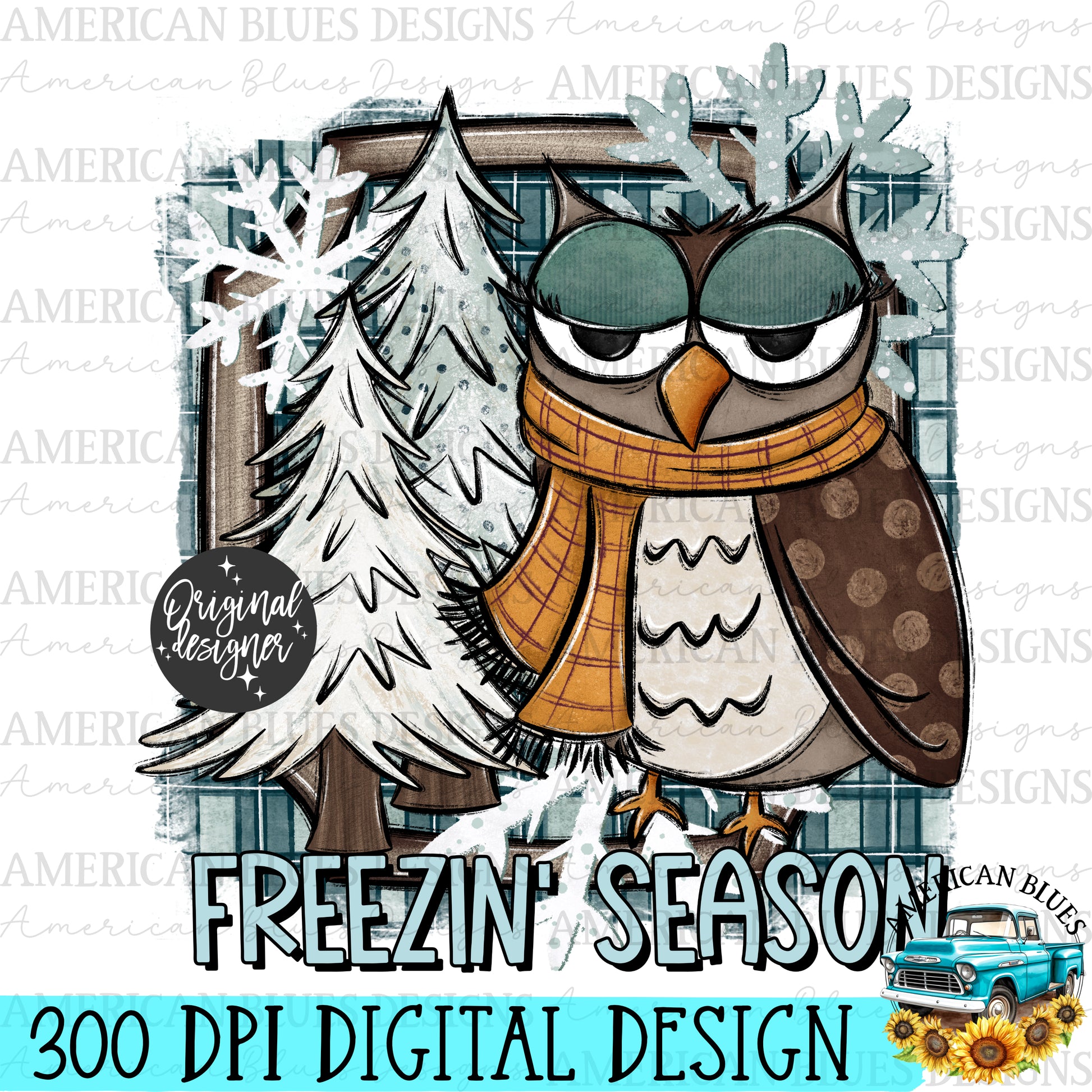 Freezin' Season digital design | American Blues Designs