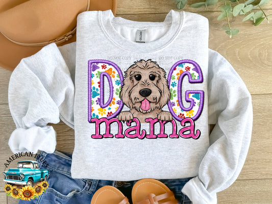 Dog mama Golden Doodle digital design | American Blues Design