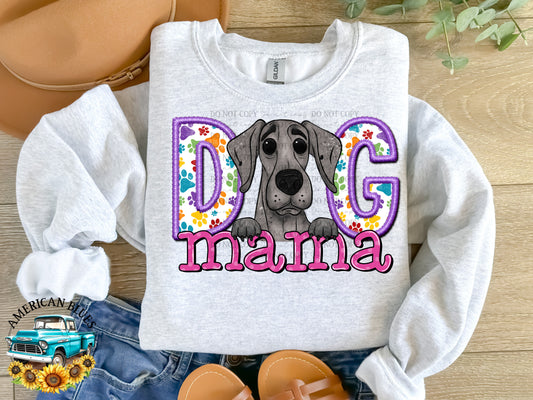 Dog mama Great Dane digital design | American Blues Design