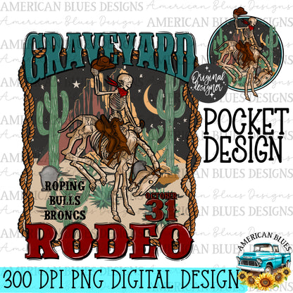 Graveyard Rodeo digital design | American Blues Designs 
