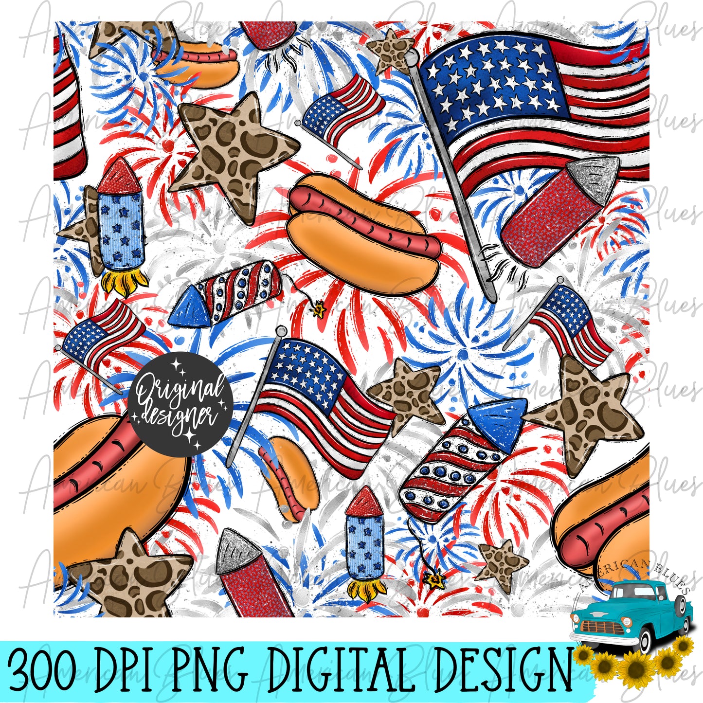 You look like the 4th of July- Seamless pattern