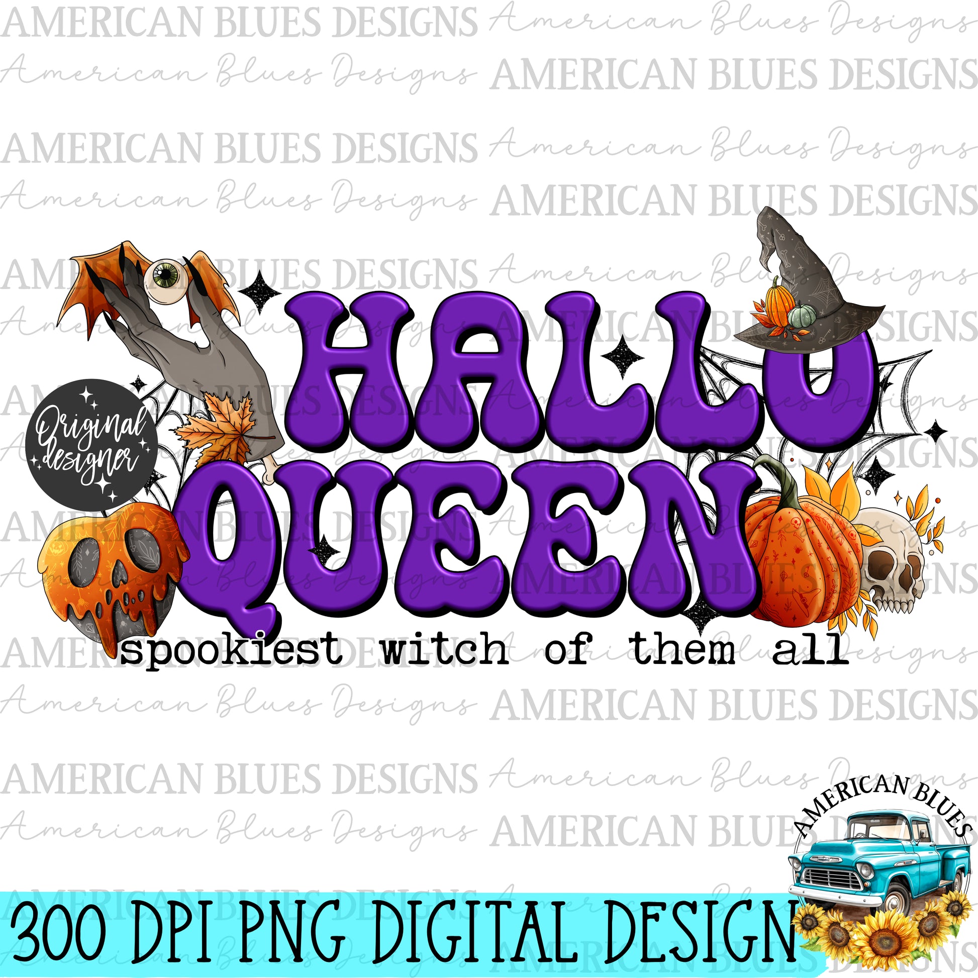 Halloqueen digital design | American Blues Designs