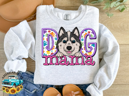 Dog mama Husky digital design | American Blues Design