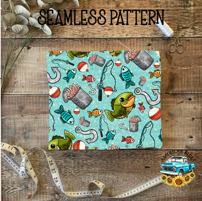 I'd rather be fishing seamless pattern