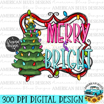 Merry & Bright digital design | American Blues Designs 