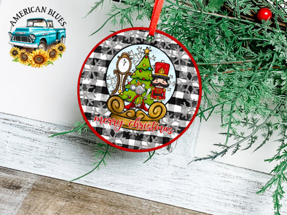 Merry Christmas Nutcracker ornament digital design | American Blues Designs