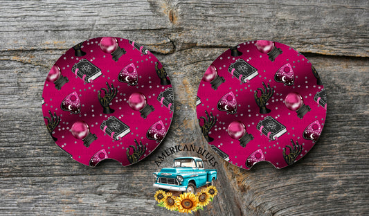 Pink Planchette car coaster digital design | American Blues Designs