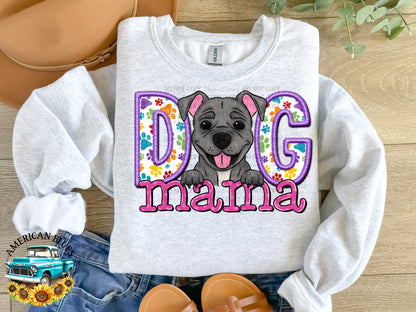 Dog mama Pittie digital design | American Blues Design