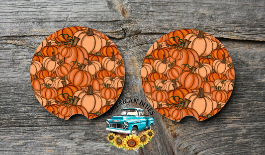 Pumpkin Stack car coaster digital design | American Blues Designs