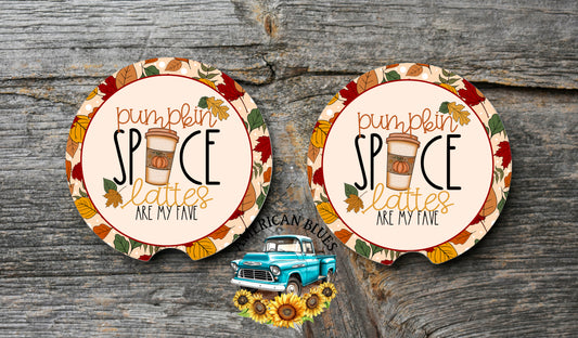 Pumpkin Spice Lattes car coaster digital design | American Blues Designs