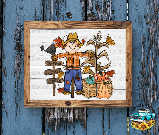 Cute Fall scarecrow printable, digital design that can be printed at home and used as seasonal decor in your home, office or wherever your hearts desiire. 
