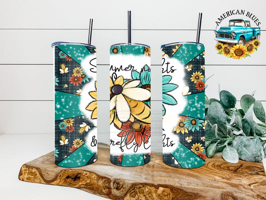 Summer nights and firefly lights- 20 oz tumbler wrap