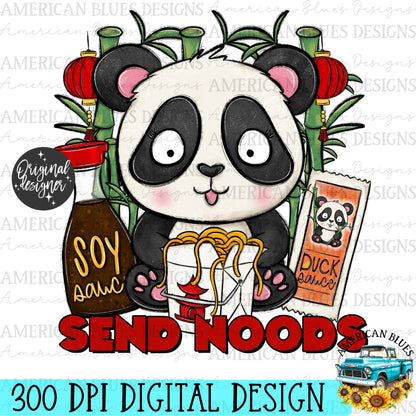 Send Noods Panda digital design | American Blues Designs