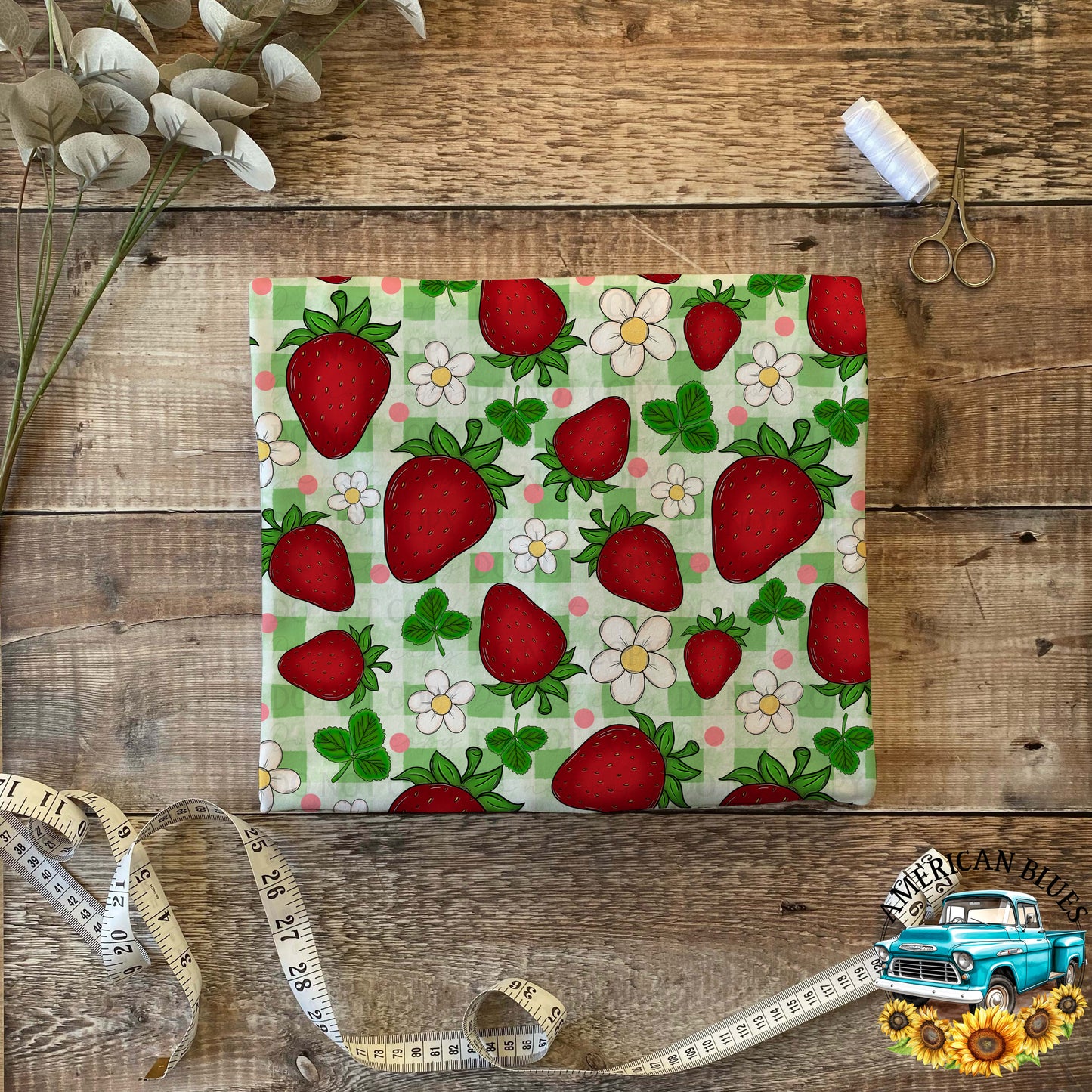 Strawberries & Flowers seamless pattern bundle