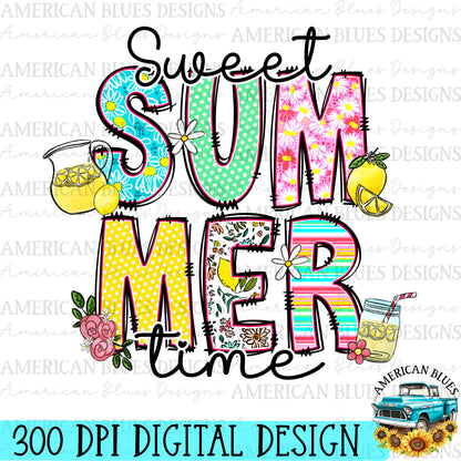 Sweet Summertime digital design | American Blues Designs