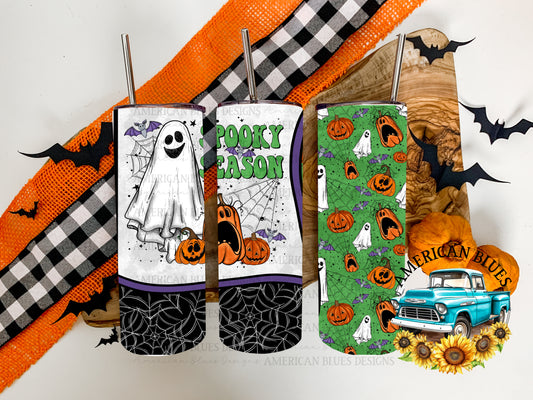 Spooky Season- Oliver ghostie 20 oz tumbler wrap