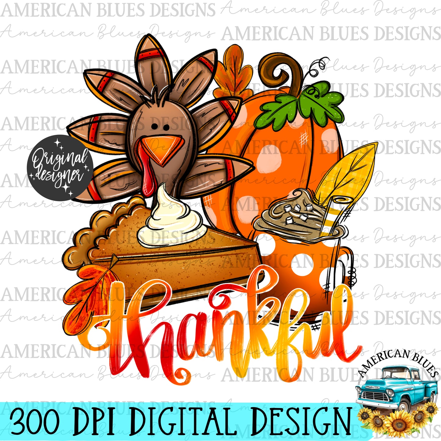 Thankful Turkey | American Blues Designs