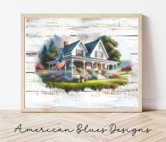 Patriotic Country Home Printable Wall Art