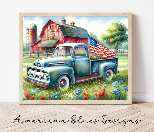 Vintage Americana Truck & Farm Printable Wall Art