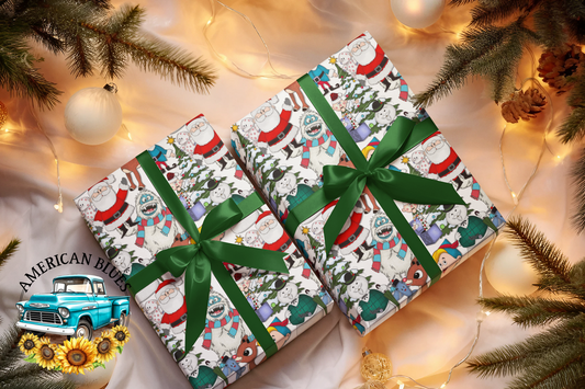Christmas Reindeer & friends wrapping paper