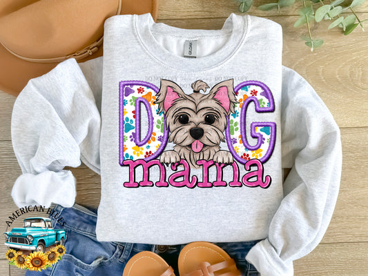 Dog mama Yorkie digital design | American Blues Design