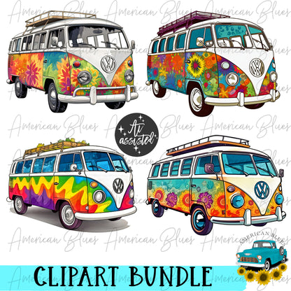 Hippy Van- AI assited clipart