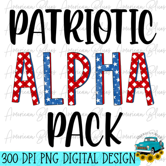 Patriotic Alpha Pack- Stars & Gingham