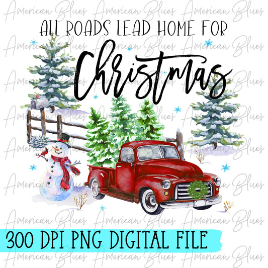 All roads lead home for Christmas-vintage truck