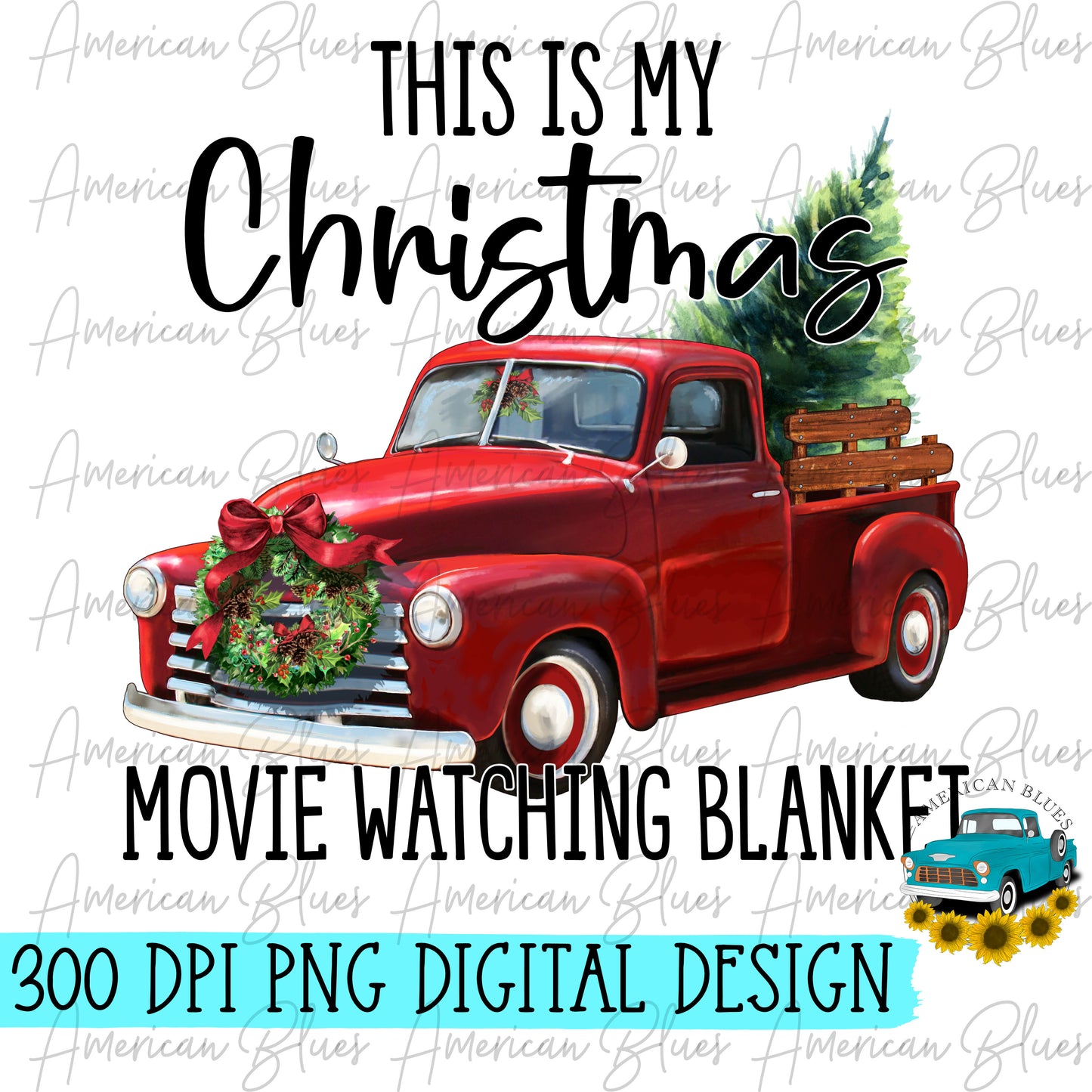 This is my Christmas movie watching blanket- vintage red truck