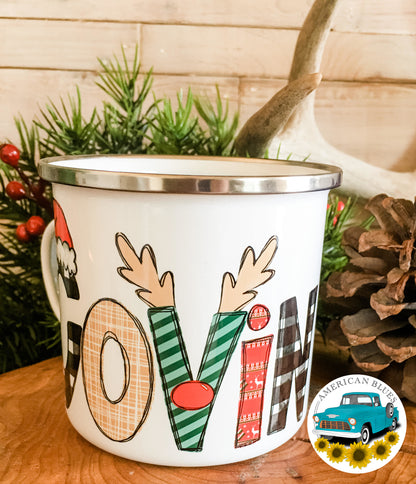 Personalized holiday name mug- Snowman or Santa