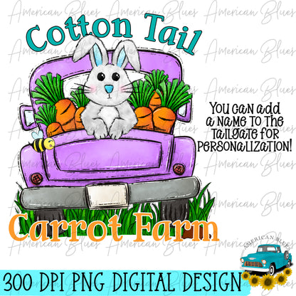 Cotton Tail Carrot Farm- version II with area for personalized name