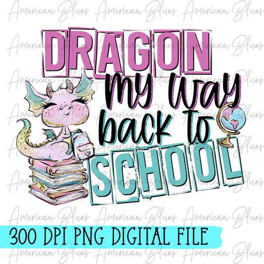 Dragon my way back to school-light pink