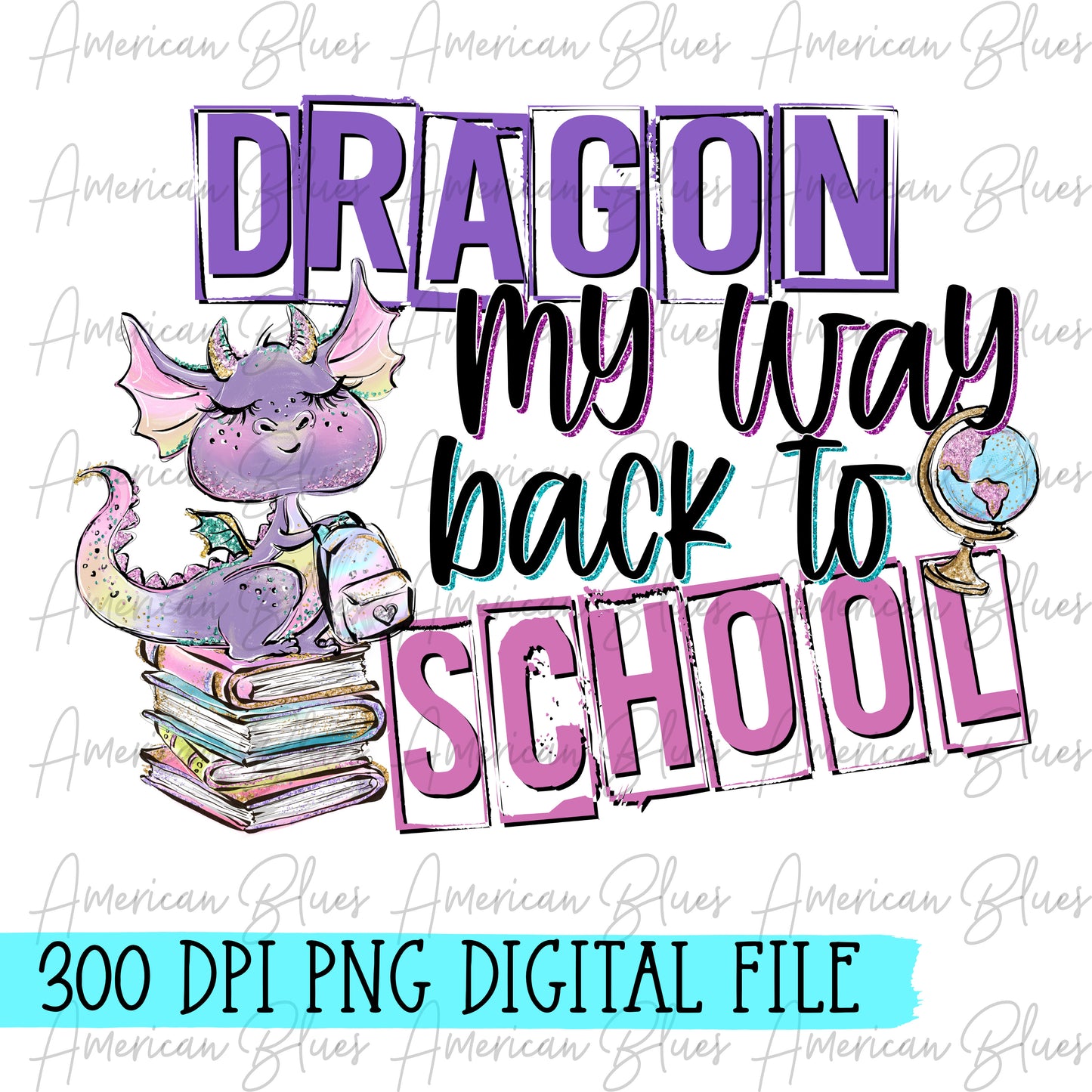 Dragon my way back to school-purple